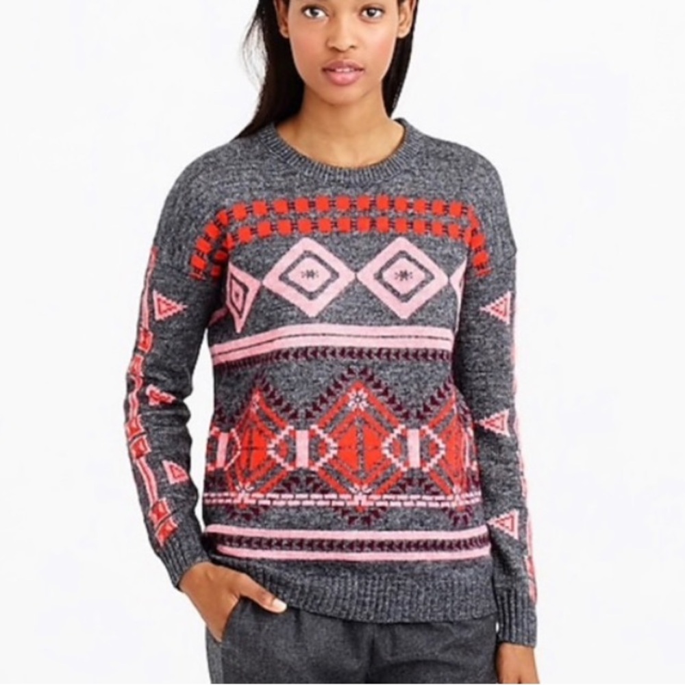 J Crew | Abstract Fair Isle sweater